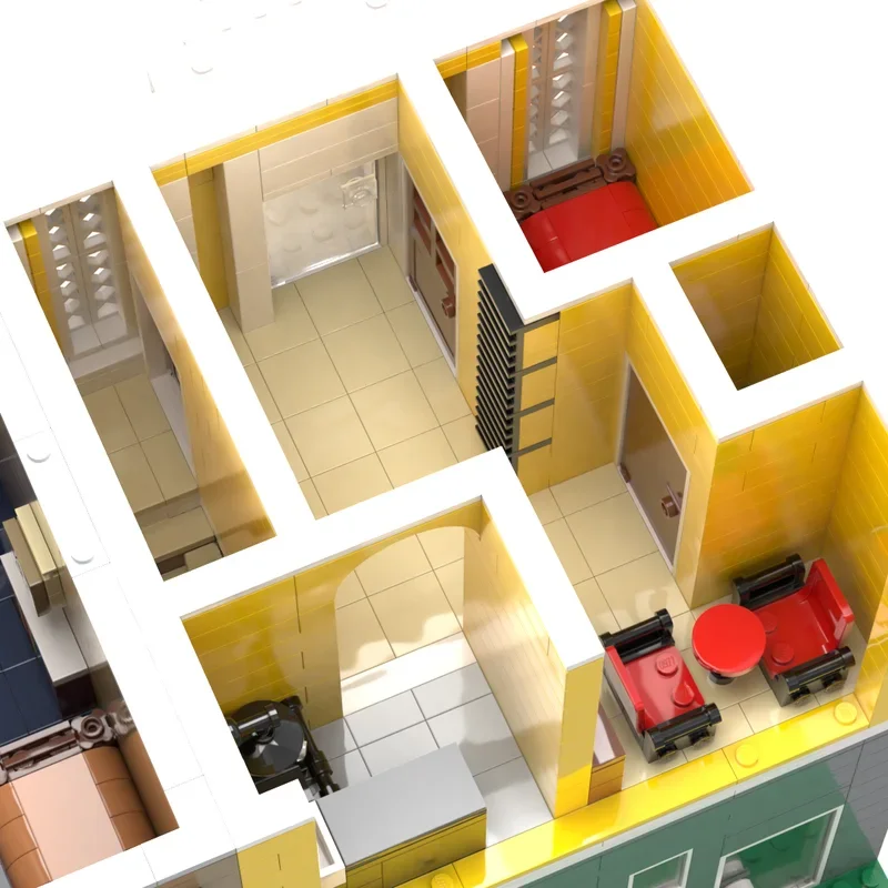 2903 Uds. Moc arquitectura Modular Bar y apartamento vista a la calle juego de bloques de construcción ladrillos de montaje juguetes niños DIY regalos educativos