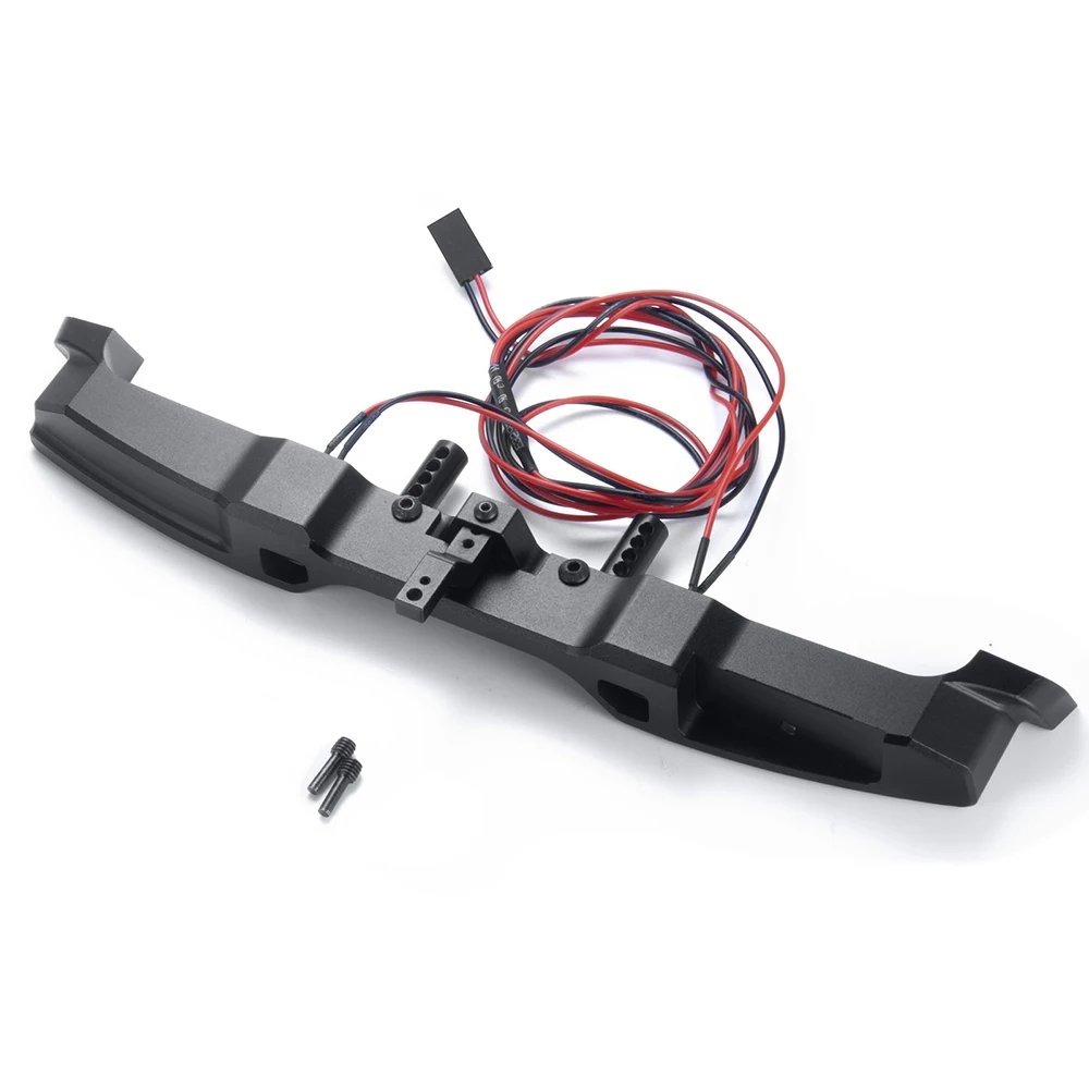 MIBIDAO Metal Front / Rear Bumper with LED Light for Axial SCX10 III AXI03006 AXI03007 Jeep Gladiator Wrangler 1/10 RC Car