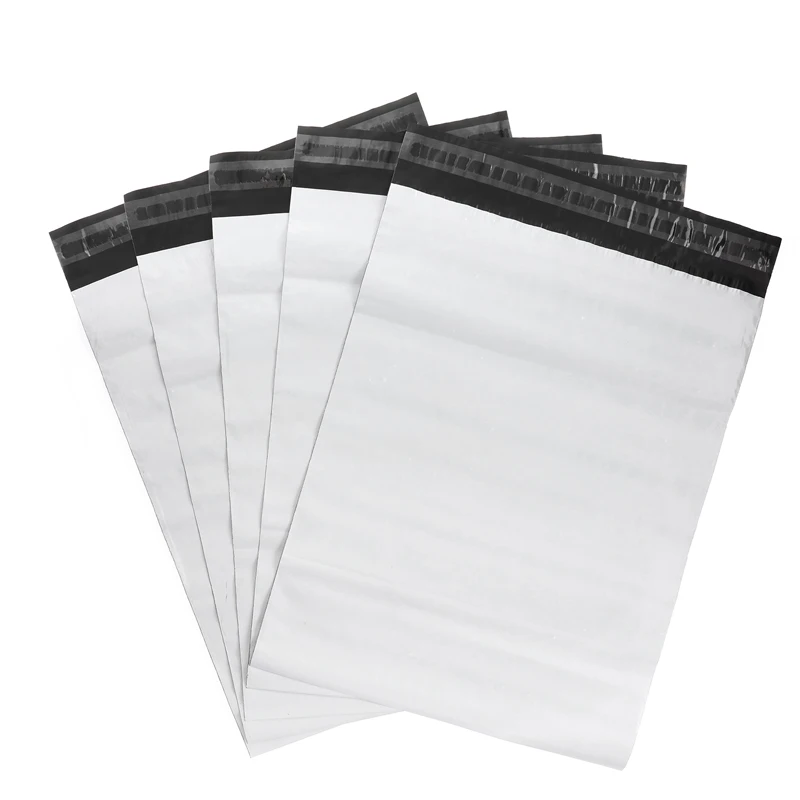 Bolsas de mensajería blancas con autosellado, sobres adhesivos de plástico para almacenamiento, sobres de polietileno para correo Postal, 100 piezas