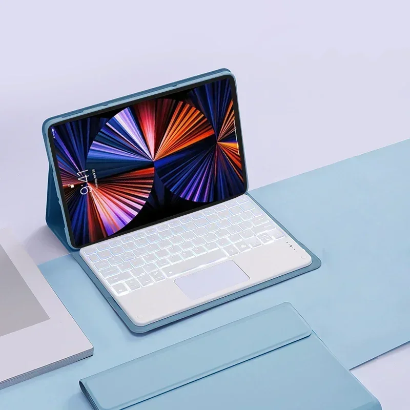 حافظة لوحة مفاتيح للأجهزة اللوحية لجهاز Microsoft Surface Pro X مقاس 13 بوصة وغطاء لوحة مفاتيح يعمل باللمس بإضاءة خلفية Funda