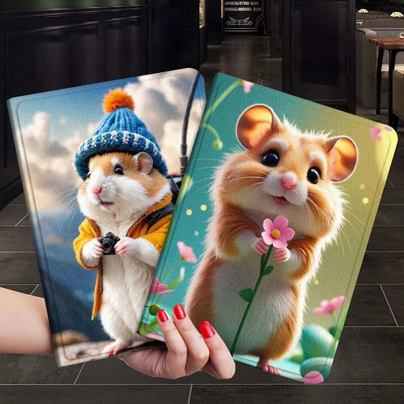 

Cartoon Hamster Holding Flower For Samsung Galaxy Tab S7 S8 S9 S10 FE Plus 12.4 13.1 Inch Tablet Case