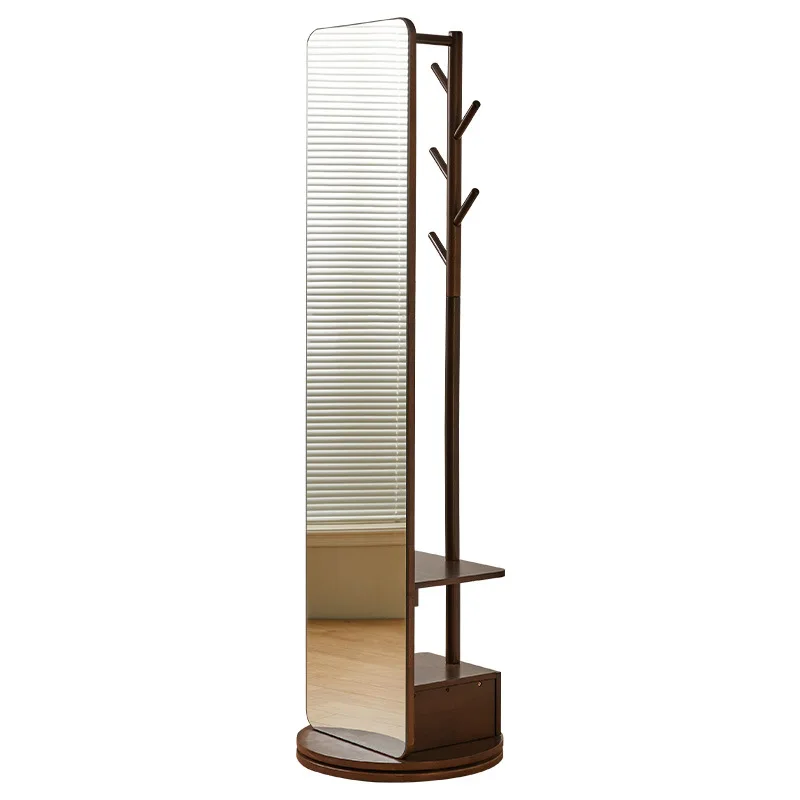 

Solid wood rotating dressing, hanging clothes, fitting, three-dimensional full-body mirror, floor mirror