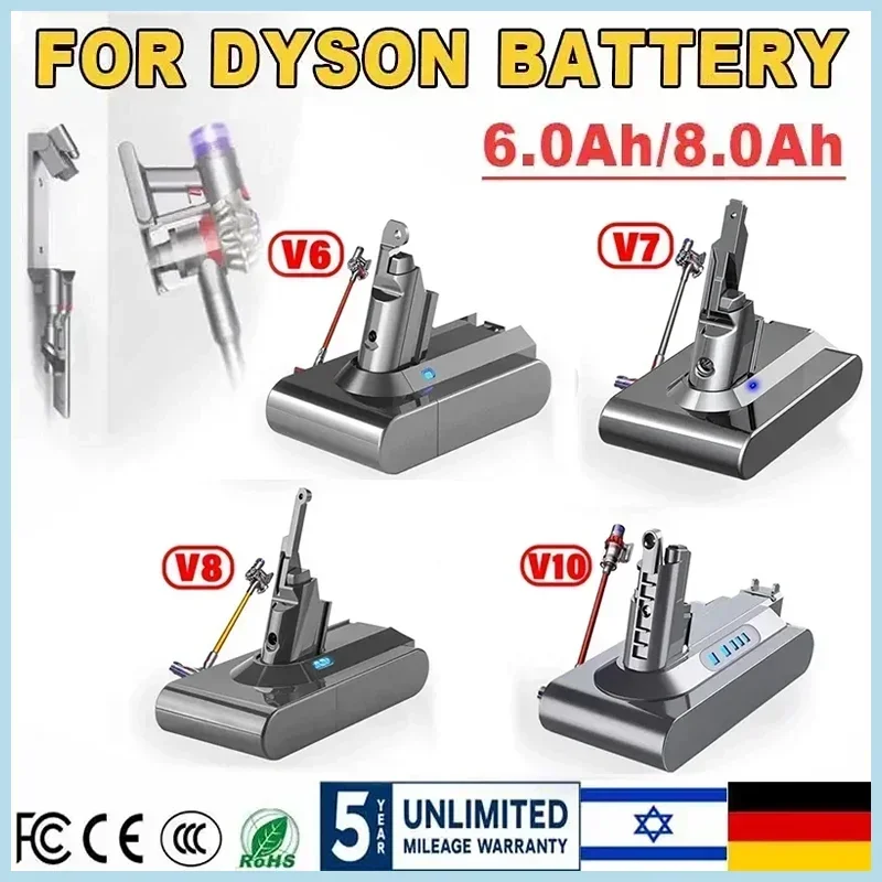 

Аккумулятор для пылесоса Dyson V6 V7 V8 V10 V11 Series SV07 SV09 SV10 SV11 SV12 DC61 DC59 DC58