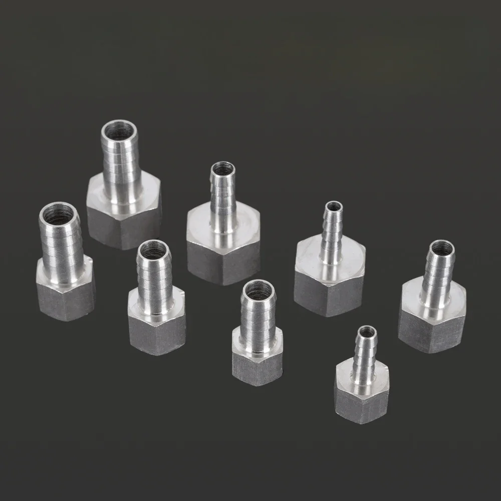 6 8 10 12mm Hose Barb x M10 M12 M14 M16 M18 M20 Metric Female 304 Stainless Steel Coupler Pipe Fitting Connector High Pressure