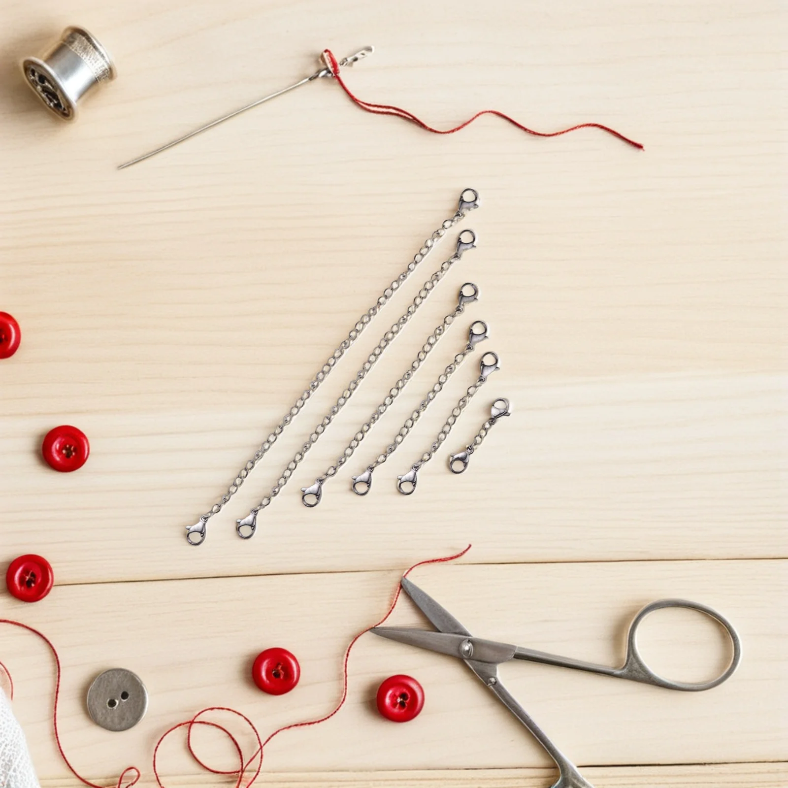 

6pcs Extender Chain Stainless Steel Necklace Bracelet Extension Claw Buckle Lobster Clasp DIY Jewelry Supplies