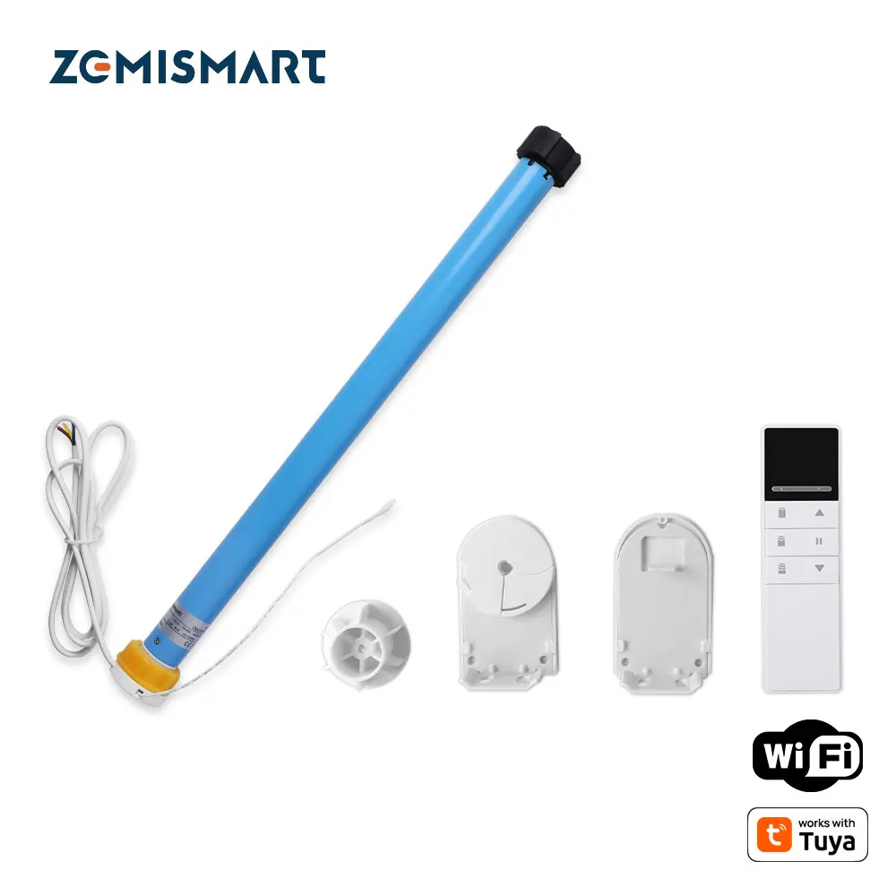 Moteur de store électrique WiFi Zemismart, moteur automatique pour tube de 37 mm 38 mm, compatible avec Tuya Alexa Google Home, commande vocale
