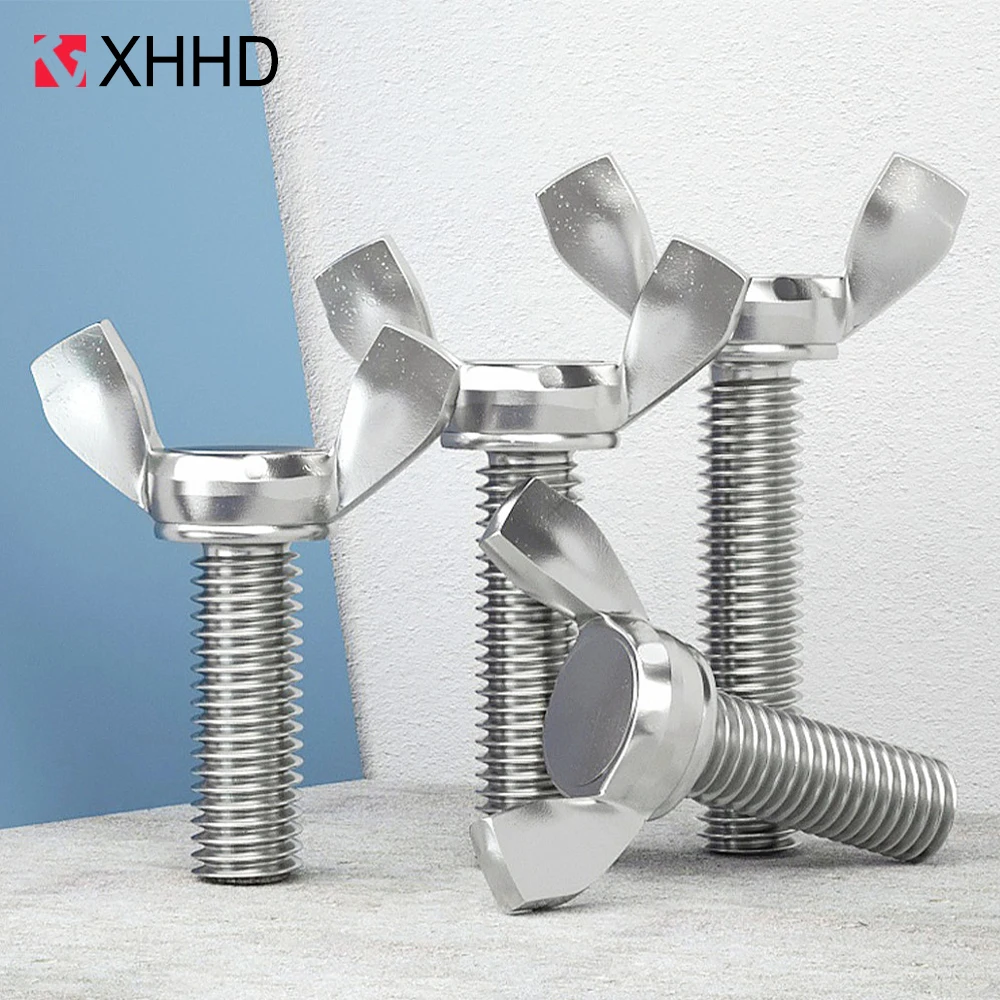 2/5/10/15pcs 304 Stainless Stee Butterfly Bolt M3 M4 M5 M6 M8 A2-70 Wing Thumb Screw Claw Hand Tighten Screw Bolt