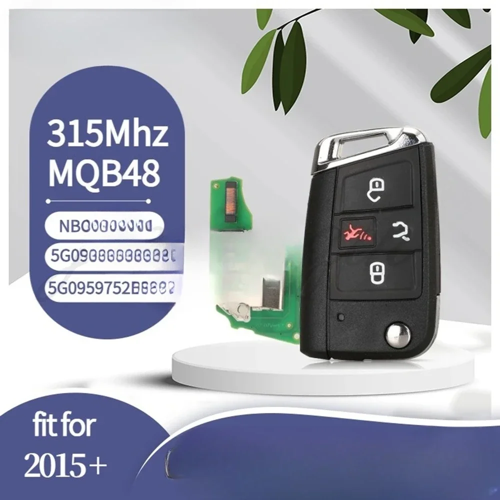 

Golf 2015-2019 Remote Car Key Fob 315MHz MQB48 MEGAMOS ID88 AES 5G0959752BD /5G0959752BE NBGFS12A01