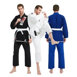 Brasiliano Jiu Jitsu Gi Bjj Kimono blu 450 grammi MMA uniforme prelavato Grappling Gis per uomo donna con cintura bianca