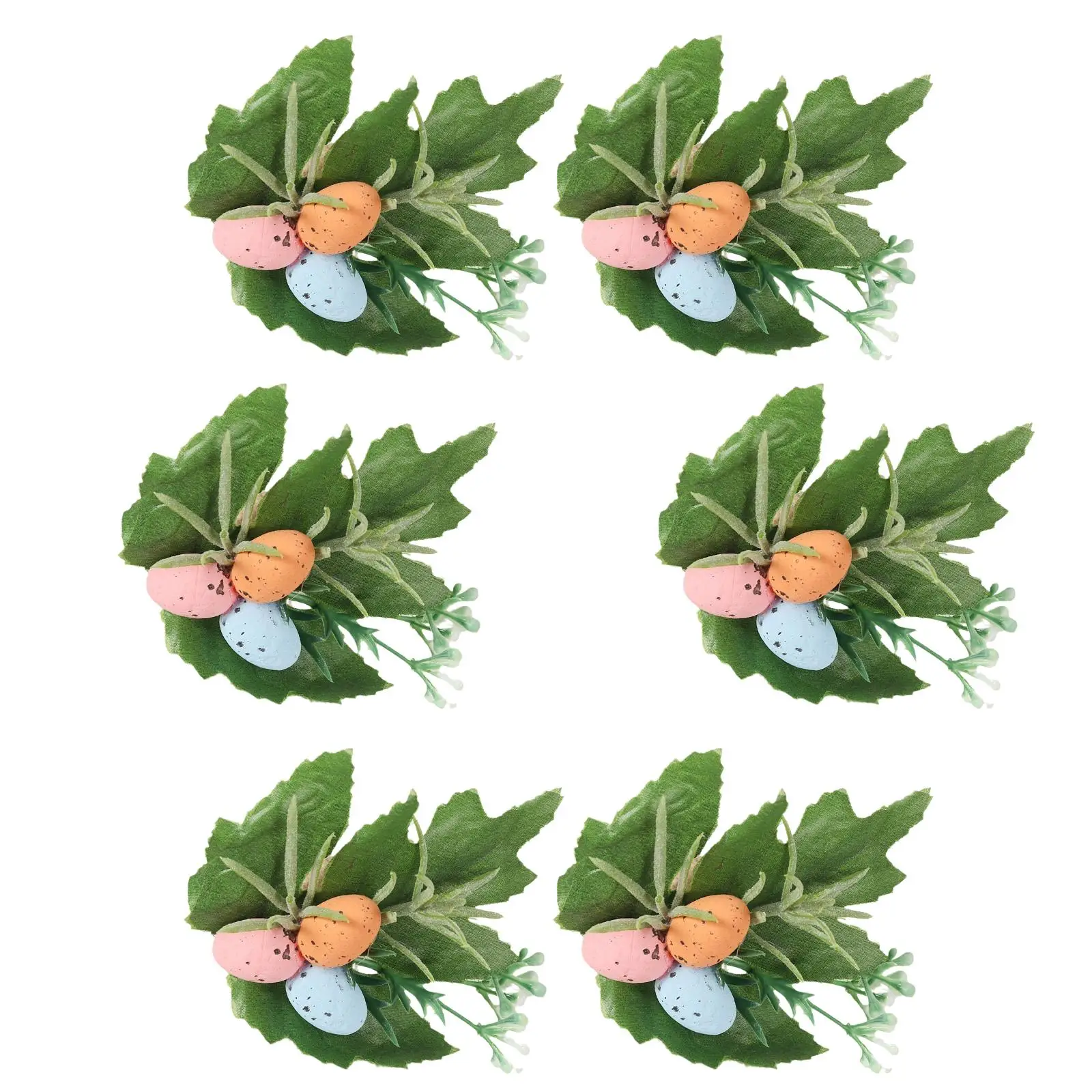 6Pcs Easter Napkin Rings Set Greenery Napkin Holders Simple Elegant Ornament