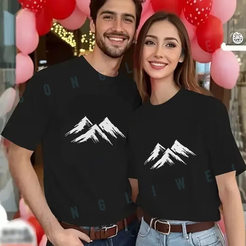 

Heavyweight Printed T-shirt Men's And Women's Summer New Casual Tee Short-sleeved Fashion Moto Top