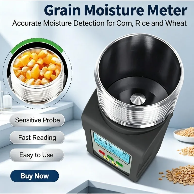 Grain Moisture Tester Cup‑Type Moisture Detector for Coffee Beans Cocoa Beans Corn Grain Humidity Measuring Instrument