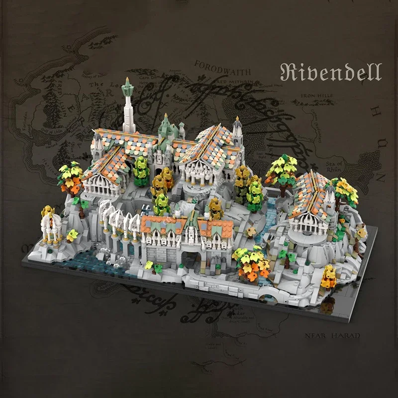 

5778Pcs Creative Movie Lorded Of Rings Moc Rivendell Mini Craft Castle Model Building Blocks Street View Toys Christmas Gifts