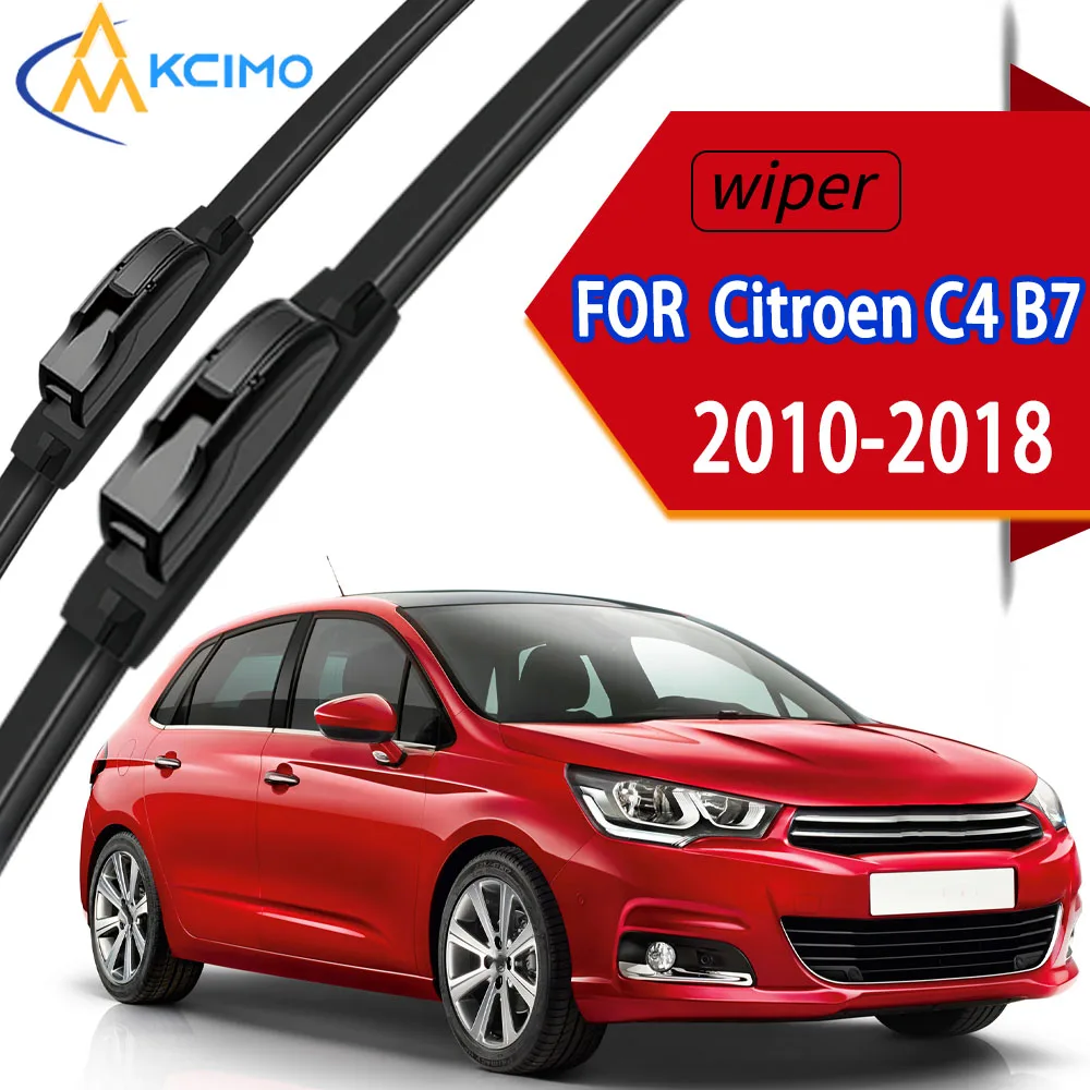 

High-Density Rubber Front Windshield Wiper Blades, Premium OEM Replacement for Citroen C4 B7 2010-2018