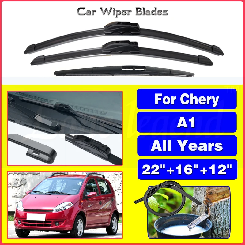 Wiper LHD Front Rear Wiper Blades Set For Chery A1 All Years Windshield Windscreen Window Rain Brushes 22