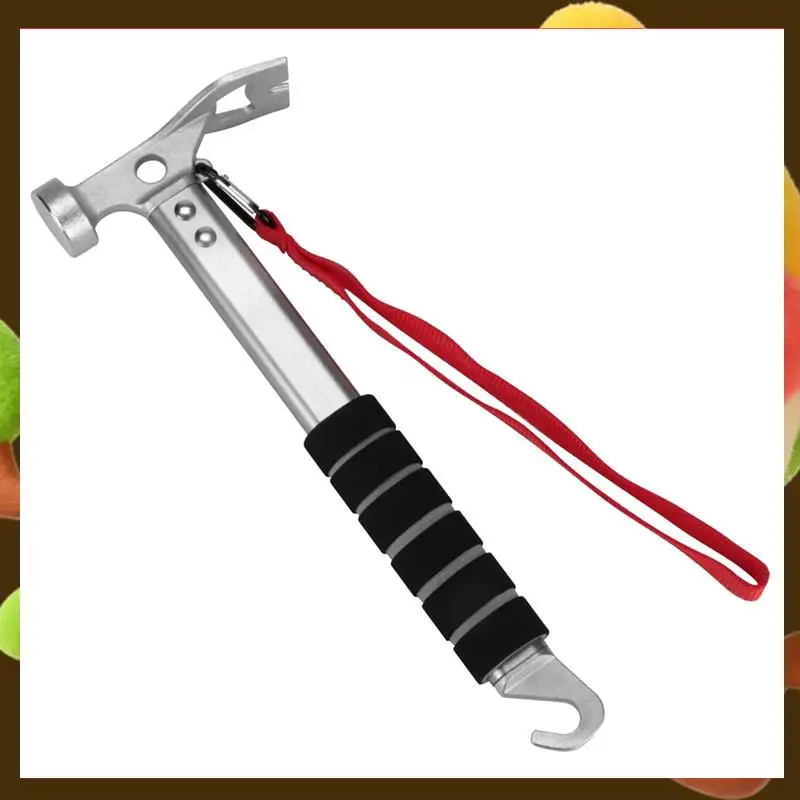 

Camping Hammer Aluminum, 3-In-1 Functional Tent Stake Hammer With Puller, Light Weight Mallet For Camping, Hiking-Retail