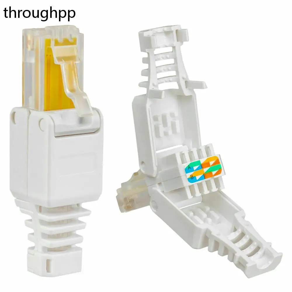 

1PC RJ45 CAT6 No Crimp Connector Portable Ethernet Cable Tool-less Crystal Head Plug