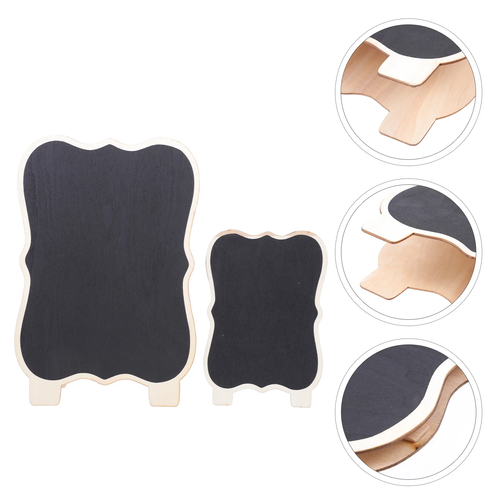 

2Pcs Wooden Standing Blackboard Reusable Chalkboard Notice Display Board Exquisite Craft for Home Office Decor