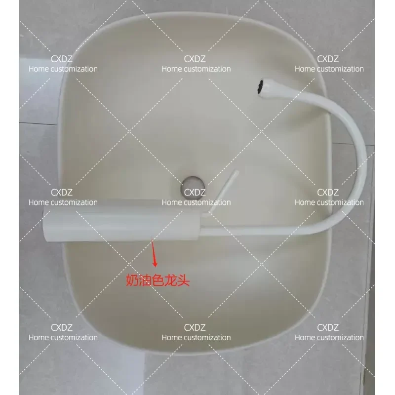 Nordic Cream Style Ceramic Countertop Basin Round Small Mini Washbasin for Bathroom Balcony Single Hole Face Washing Sink