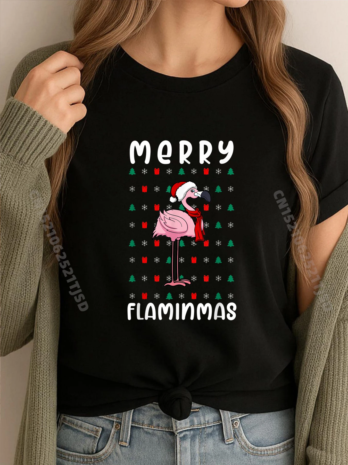 

Рождественская шляпа Розовый фламинго Веселый фламинго Праздник Рождественская уличная одежда Футболка Одежда День национального флага