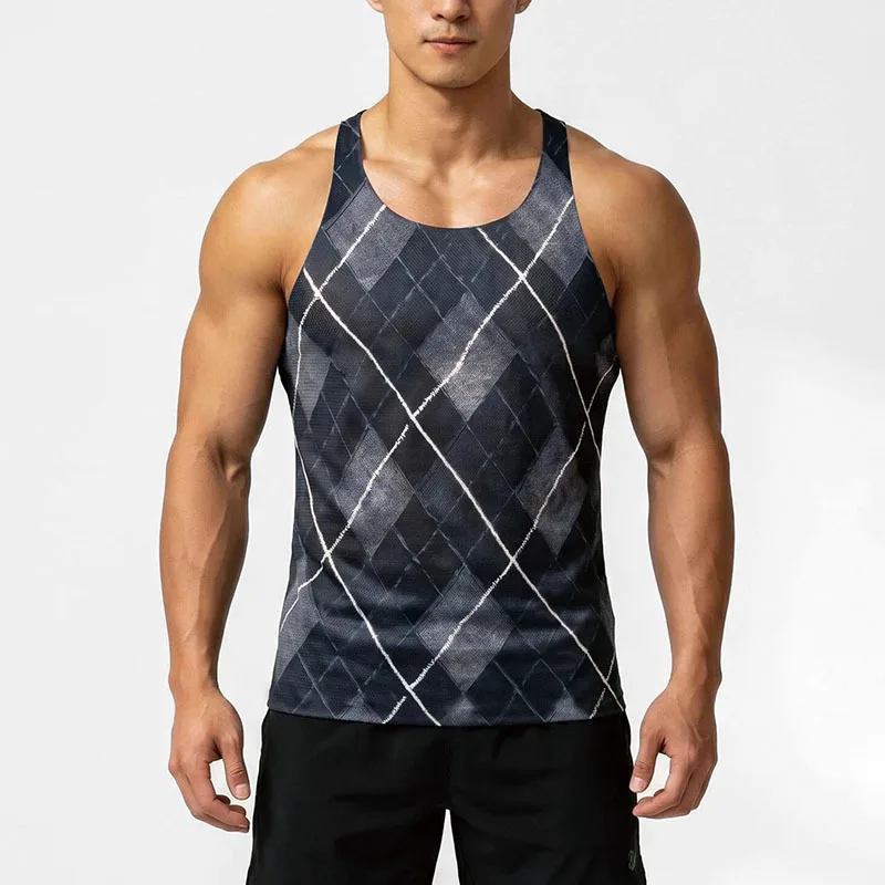 Men's Gym Tank Top Bodybuilding Singlet Basketball Training Fitness Sleeveless Shirt Quick Dry Workout Undershirt Running Vest