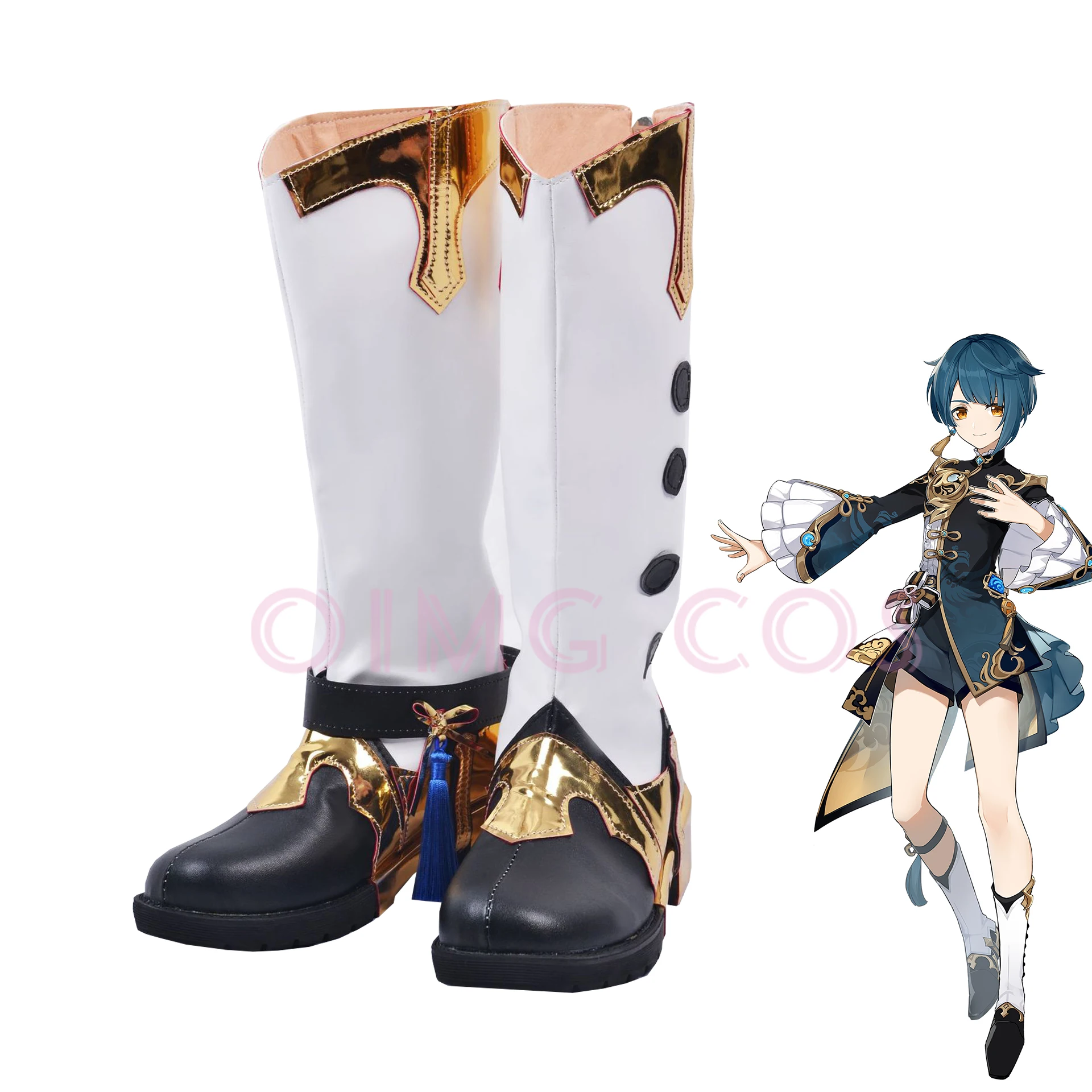 Genshin Impact Xingqiu Cosplay Schoenen Anime Chinese Stijl Halloween Voor Mannen Spel