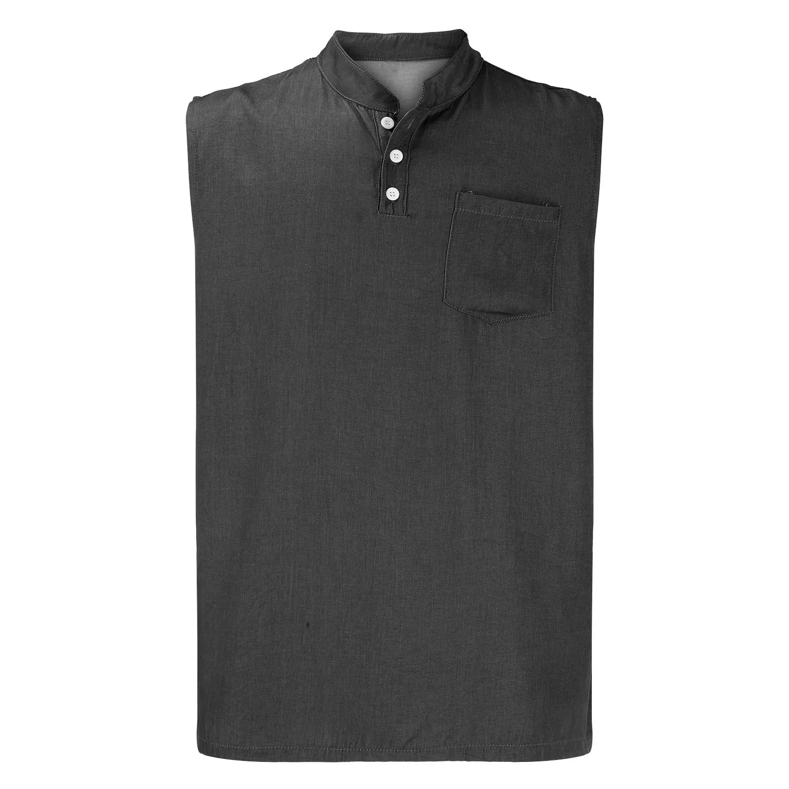 Summer Sleeveless T-Shirt for Young Men Casual Tops Tees Trendy Open-Front T-Shirt Camisetas Hombre Streetwear Mens Clothing