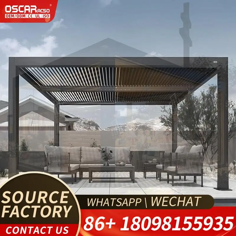 Powder Coated Aluminium Pergola with Custom Sizes for Balconies European Style Elegant Patio Shelter Perfect for Rooftops Garden