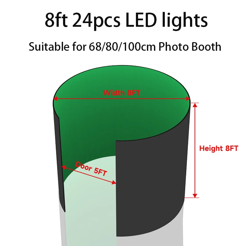 360 Photobooth Enclosure tenda sullo sfondo con luci a Led per eventi di feste con macchine per cabine fotografiche 360