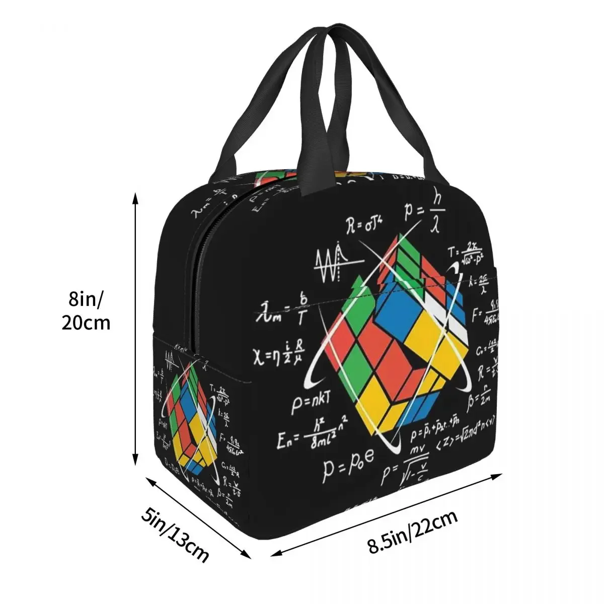 Math Rubiks Rubix Cube Insulated Lunch Bag for Women Kids Portable Food Boxes Thermal Lunch Box Tote
