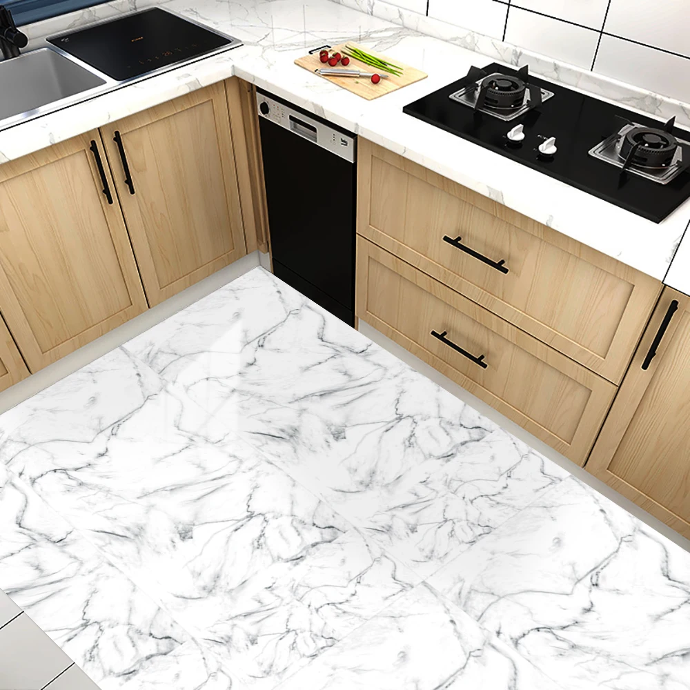Crystal Hard Film Tile Wall Sticker Waterpoof Removable Mural Kitchen Cupboard Floor Furniture Renovation Bathroom PVC Wallpaper