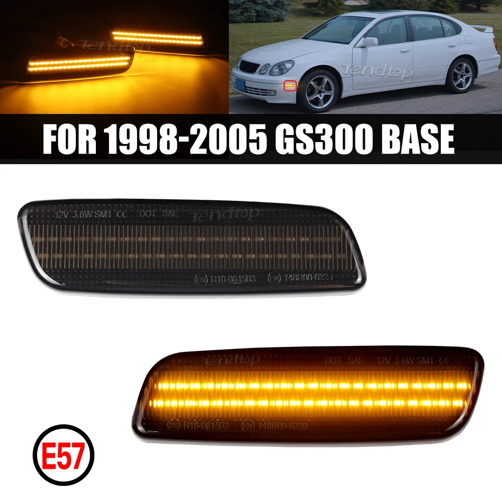 2pcs LED Fender Side Marker Lights Turn Signal Smoked Front Blinker Fender Lamp For Lexus IS300 LS400 GS300 GS400 GS430 Toyota