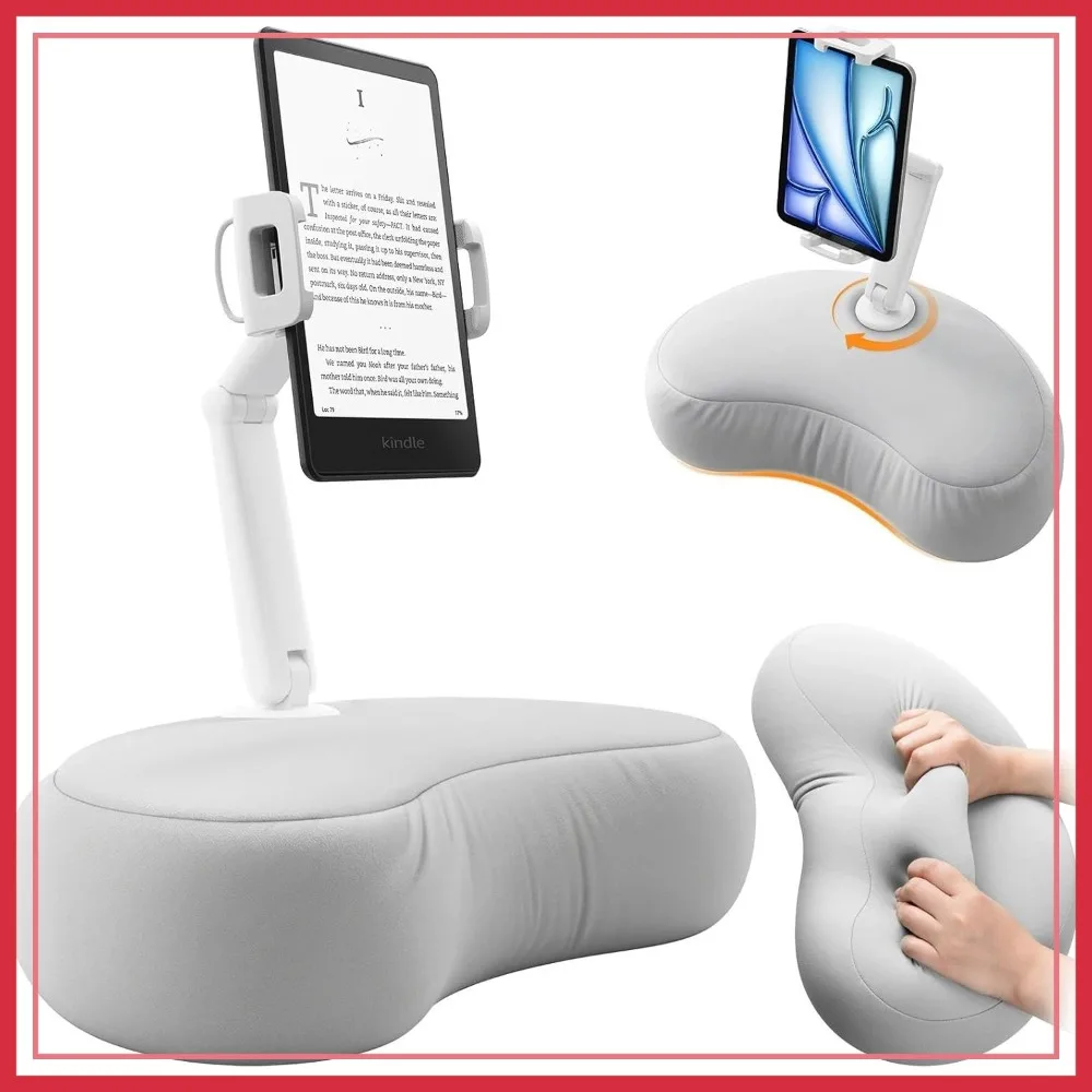

Universal Tablet Pillow Holder for Bed – Adjustable Stand for 4.7-15.6" Devices, Hands-Free Viewing, Gray