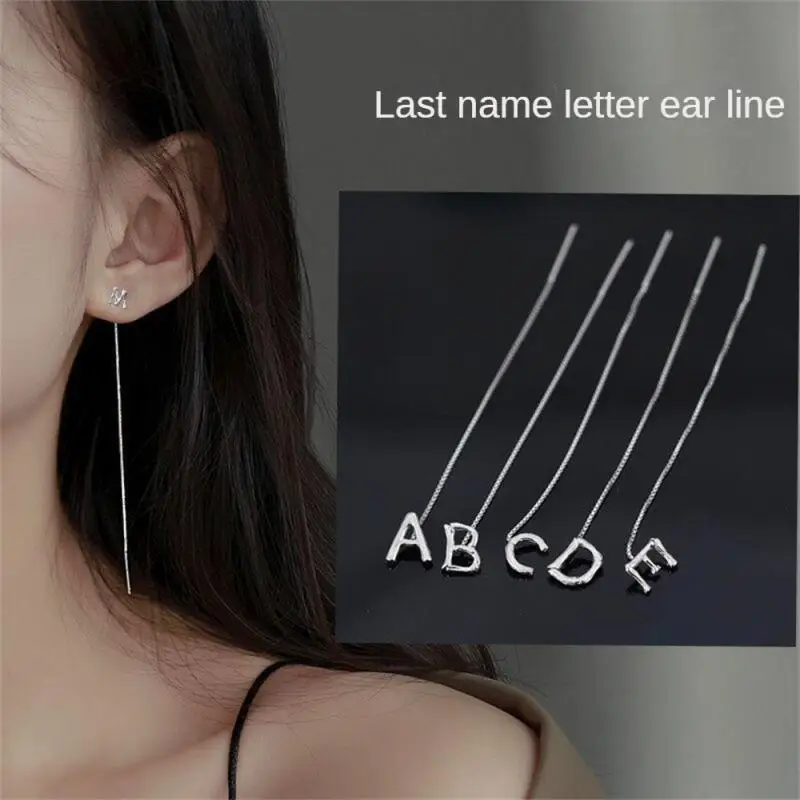 1/3/5SETS Silver Surname Earrings Beautiful Color Earring Fashion Commuting Letter Ear Wire Fresh And Beautiful