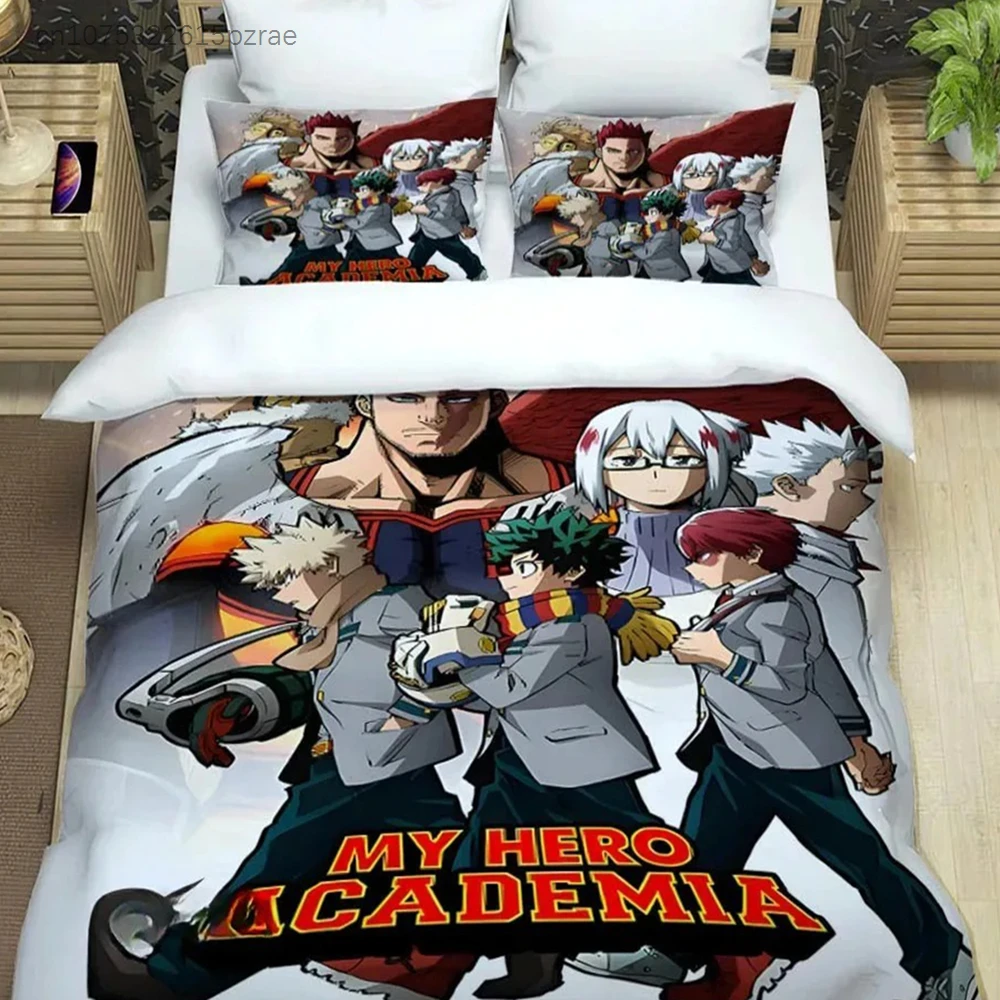 Japan Anime My Hero Academia Bedding Set 3D Printed  Duvet Covers Pillowcases Twin Full King For Kids Adults Bedroom