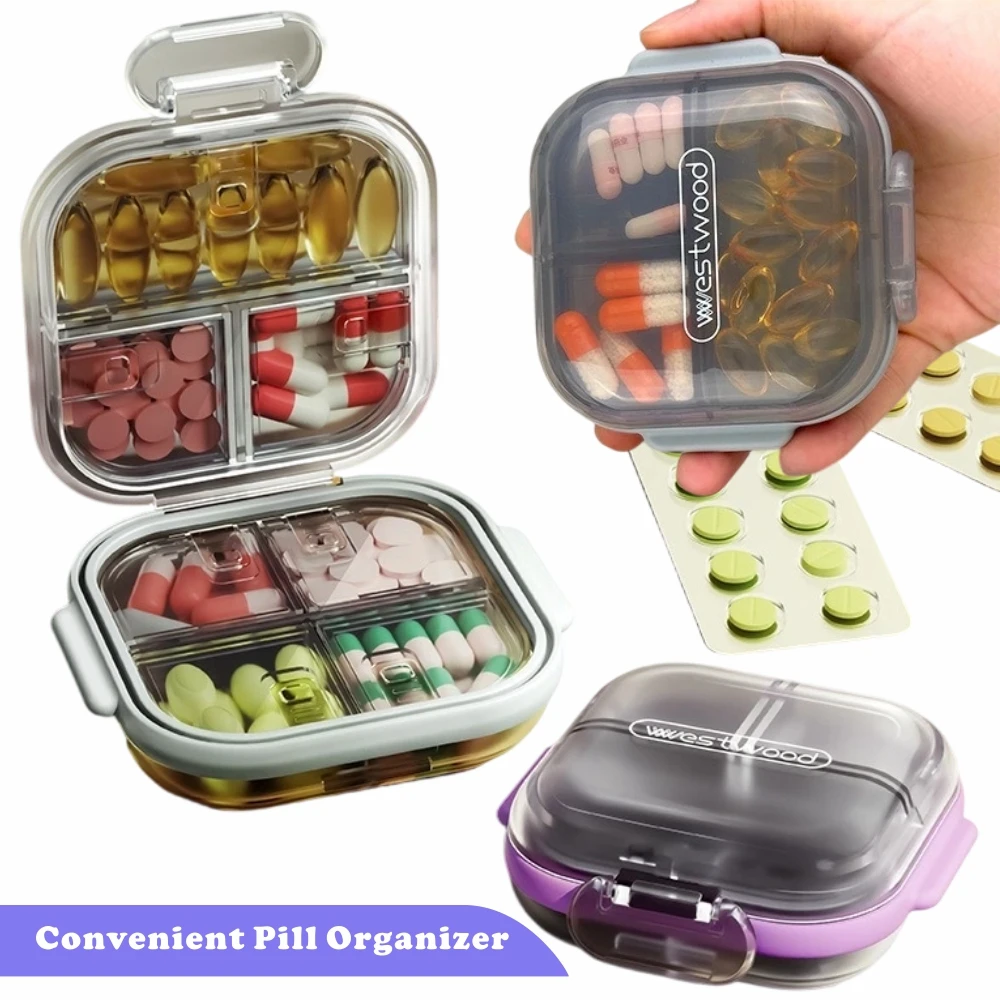 Portable Weekly Pill Case, 7 Secure Compartments - Leak-Proof Travel Organizer
