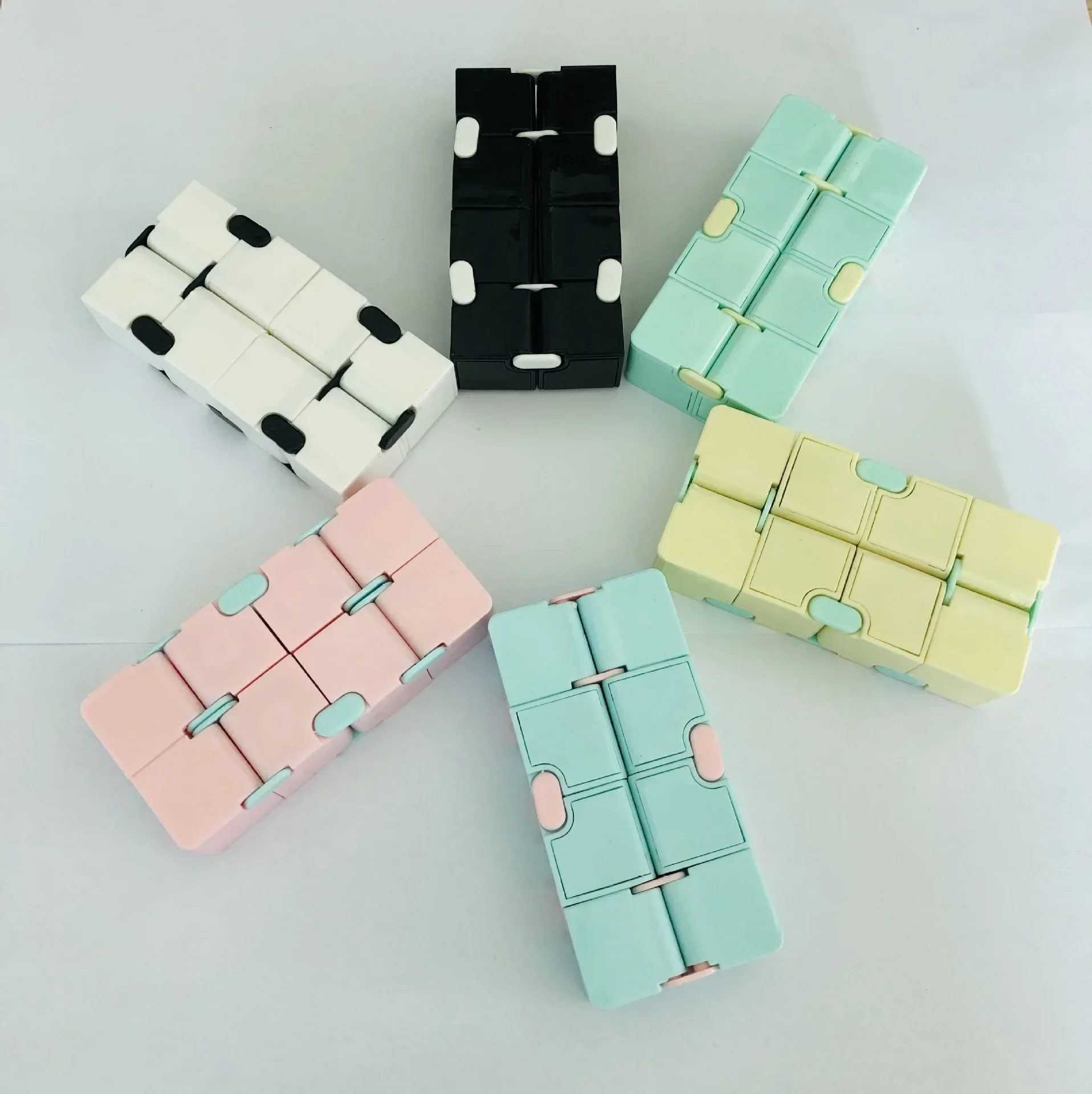 Infinity Cube Fidget 2 Pièces Rose Et Vert - Jouet Anti-Stress Pour Soulager Anxiété Et Améliorer Concentration