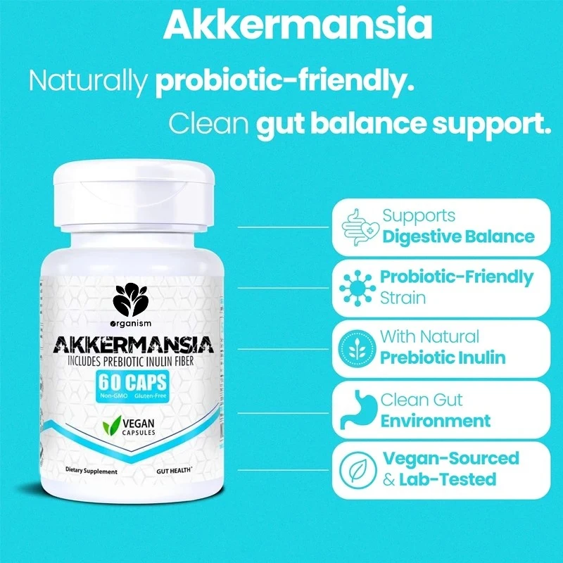 Akkermansia Muciniphila probiotics | 300 billion AFU, promoting intestinal health and digestive support | Non GMO