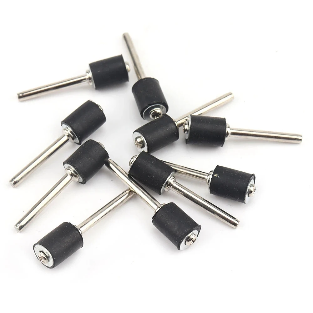 5 pezzi mandrini abrasivi 0,39 pollici 12,7 mm 3,17 mm mandrini con gambo in gomma 9,5 mm utensili abrasivi kit di levigatura a tamburo metallo