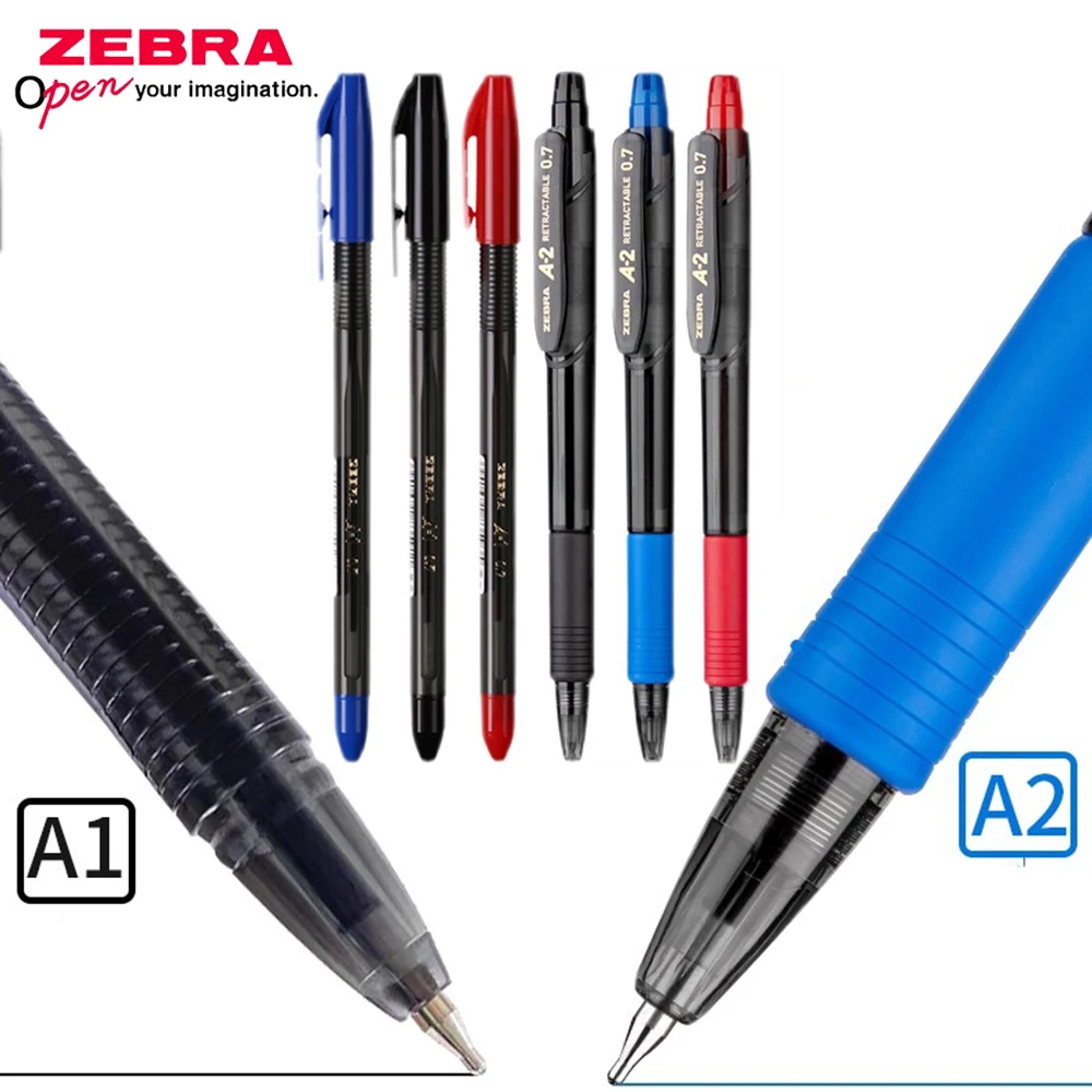 

6pcs Japan ZEBRA Ballpoint Pens Half Needle Pen Tip A1/A2 Smooth Medium Oil Pen 0.7mm School Stationery Office Supplies