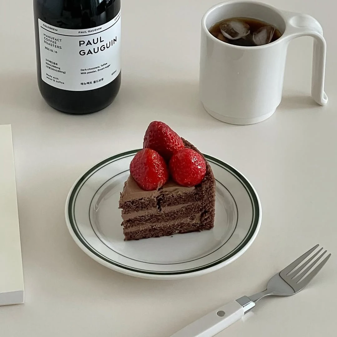 Plato Redondo de Cerámica Tuxton Retro een Line para Desay, Postre, Filete, Brunch, Apto para valas y Microondas