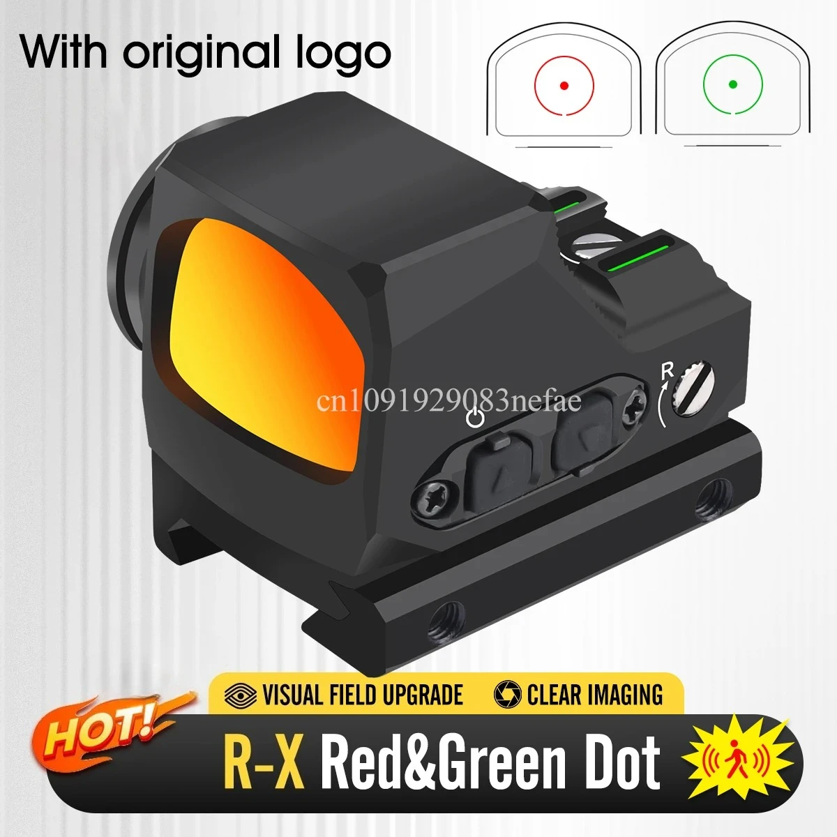 R-X Red Dot Sight Hunting Sight Equipped with Shaking Wake-up Automatic Shutdown Function, for Gl*ck Tactical Optic Sight Scope