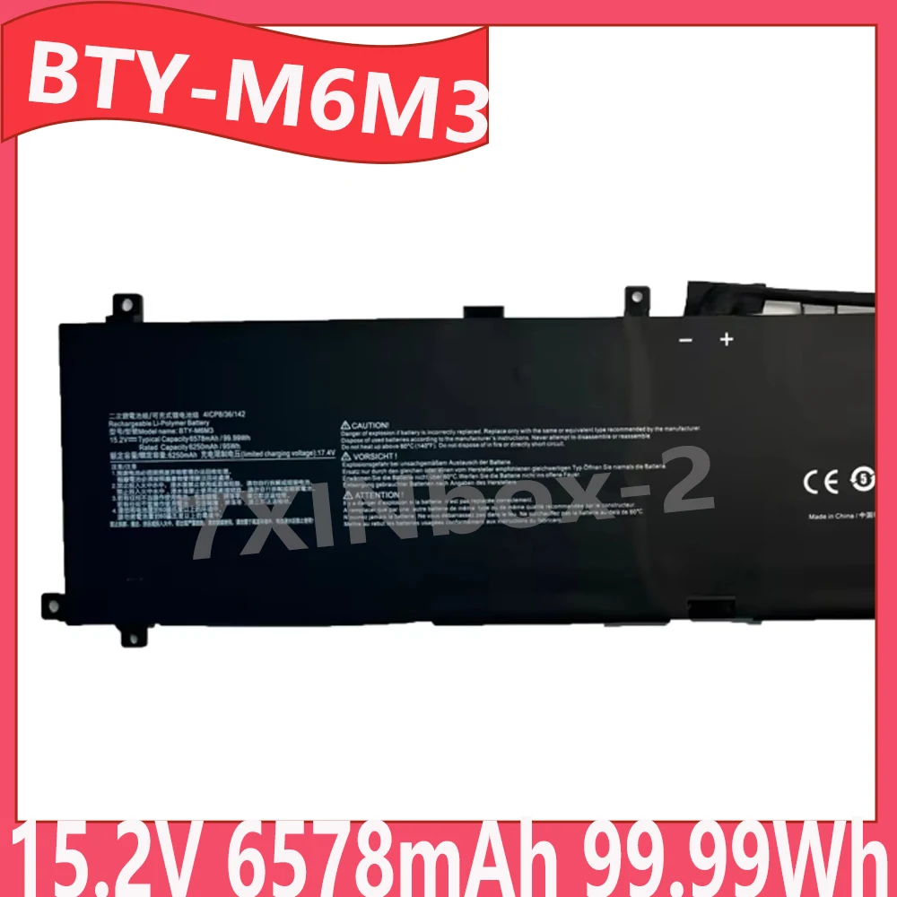 

BTY-M6M3 15.2V 6578mAh 99.99Wh Battery For MSI Raider GE78HX 13VG 13VX 13VH 13VI 13VG-004FR 13VH-070US 13VG-005FR 13VH-046UK