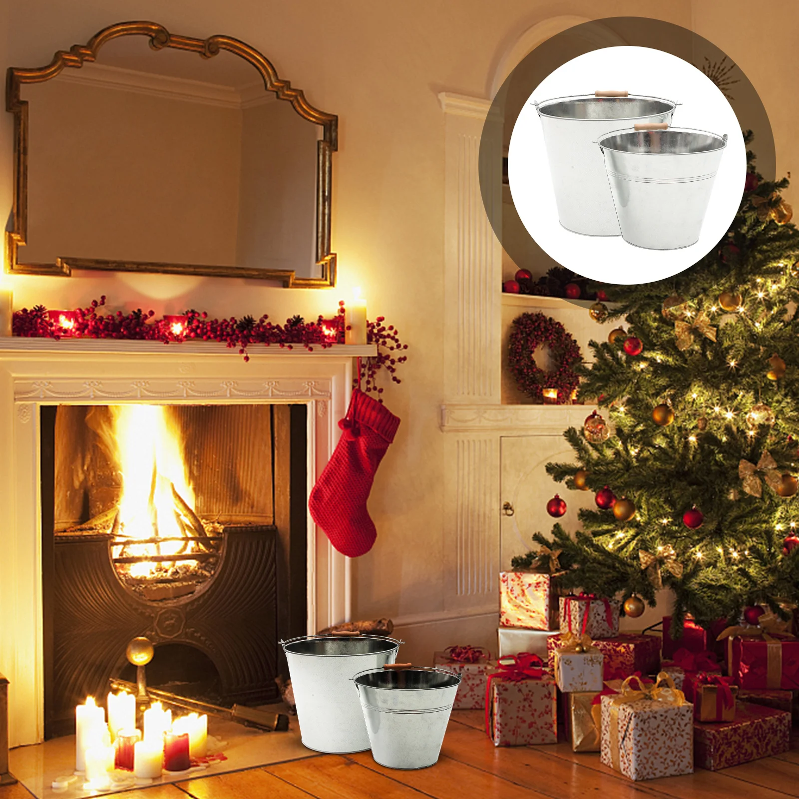 

2pcs Bbq Charcoal Holder Iron Ash For Fire Pit Fireplace Wood Burner Outdoor Coal Bucket Grill Grease Bucket Metal Storage Can