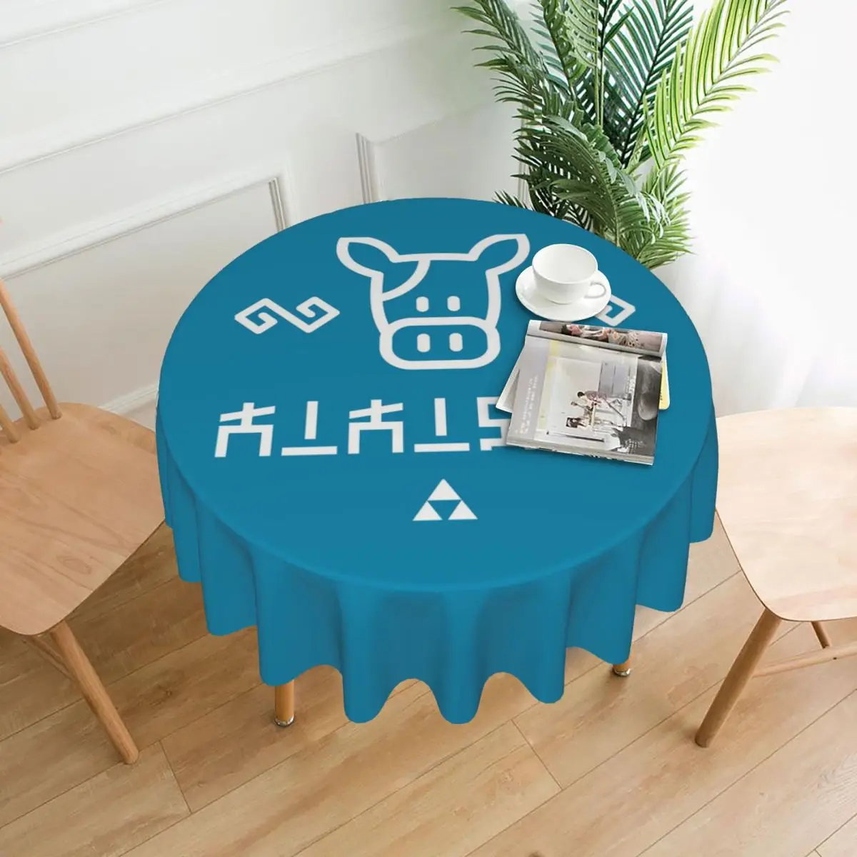 Lon Lon Milk Classic Hylian Waterproof Round Tablecloth Oilproof Table Cloth for Kitchen Events Dining Table Cover 60 inches