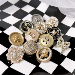 FCXDG 10pcs Fashion Metal Buttons for Dress Knitting Coats Handmade Sewing Accessories Women's Clothing Decorative Pearl Button