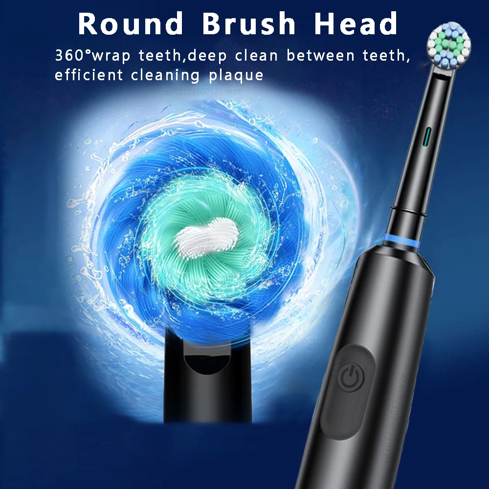 Electric Toothbrush Rotary Rechargeable Electric Tooth Brush for Adults Rotating Electric Teeth Brush with 8 Replacement Heads