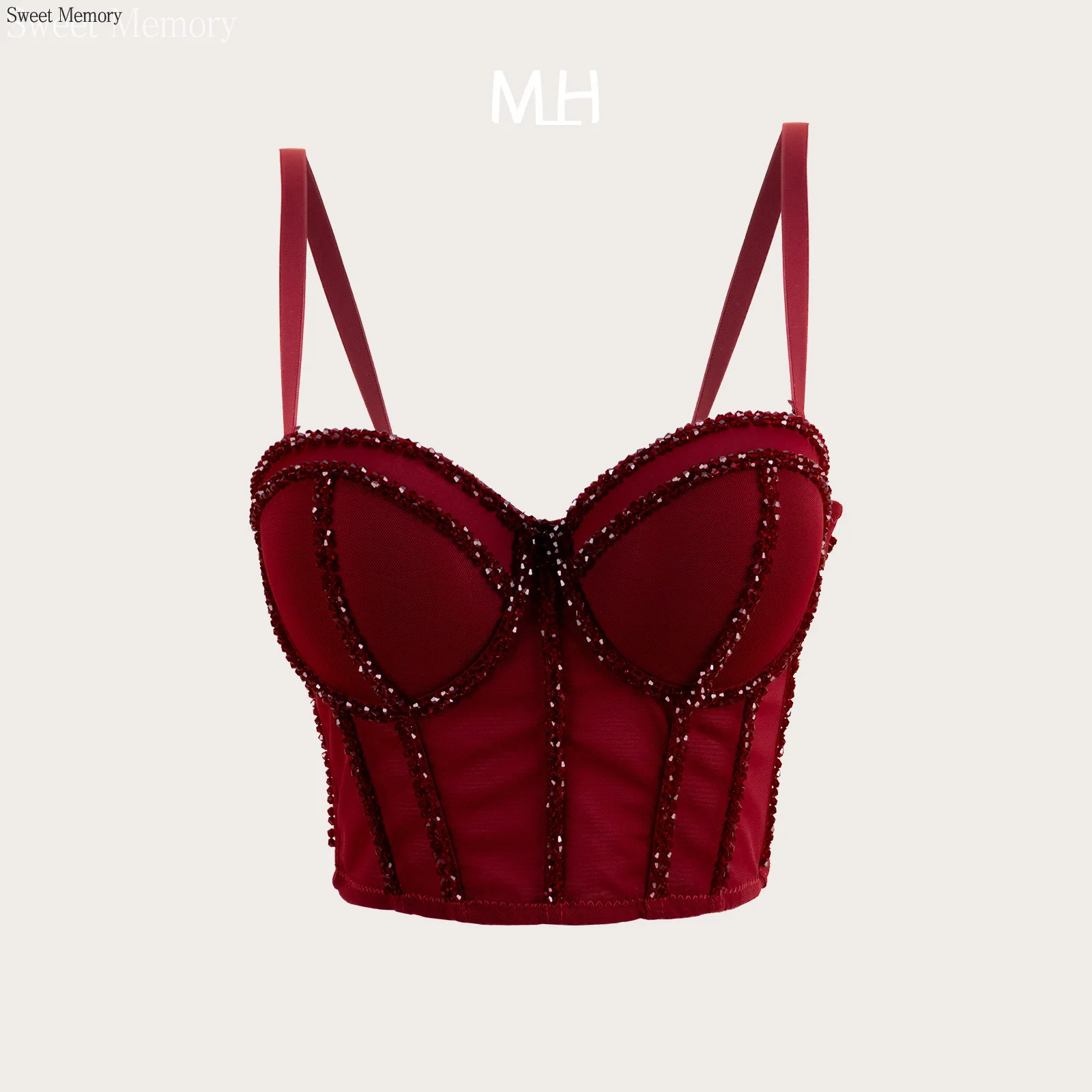 A881 Bühne Dance Wear Mode Mädchen Frauen Street Dance Kleidung Süße Memory Mesh Bh, Körper Gestaltung Kristall Trägerlosen Bh