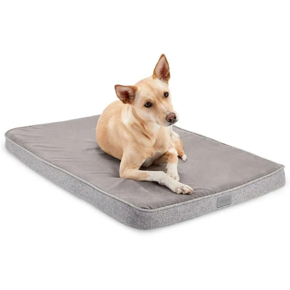 

Snooz Memory Foam Dog Bed - Ideally Sized Revol Dog Crate Pad - Premium Orthopedic Pet Bed for Crate or Home - Grey, Intermedia