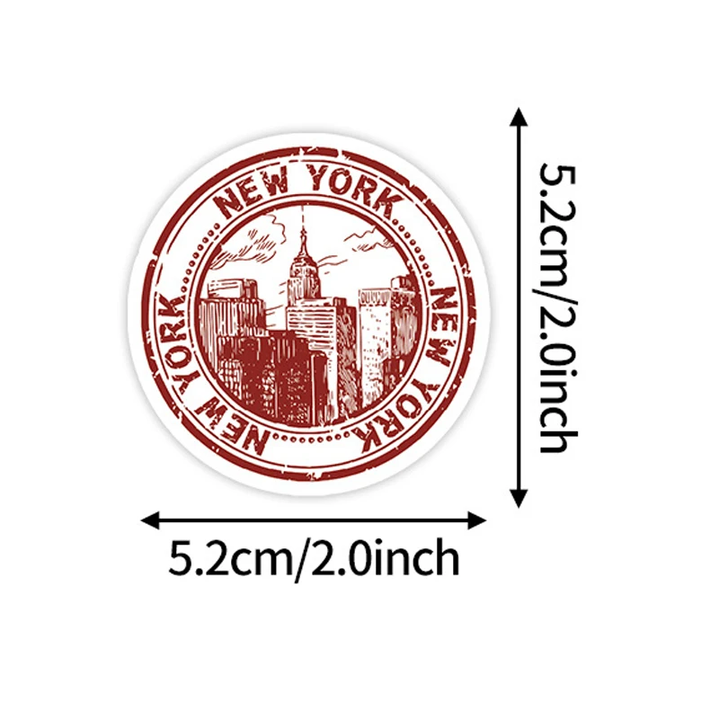 50PCS Retro Stamps Sticker DIY Decoration Phone Notebook Suitcase Skateboard Personalization Waterproof Decals Kids Toys Gift